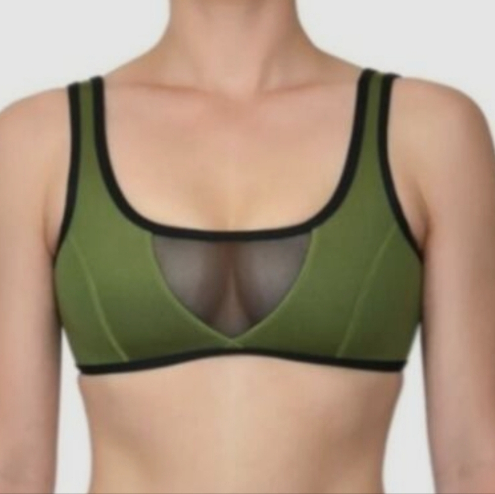Hoaka Small‎ Bikini Neoprene Khaki Green Top
